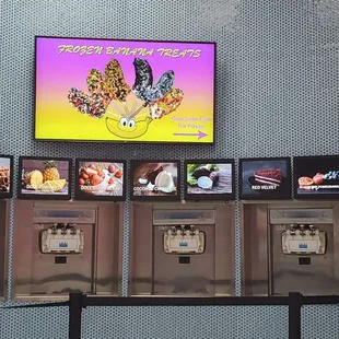 8 different options! COVID safe, one of the employees will get the yogurt for you