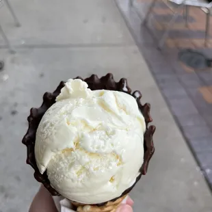 Sweet cream dipped waffle cone