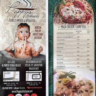 Menu as of 03/01/2023. #PoppysItaliano