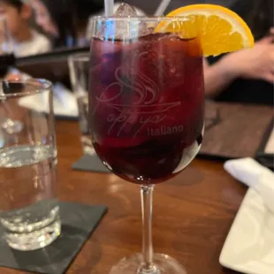 Sangria: one of the free choice of House Drinks that comes w/ Early Bird Specials menu