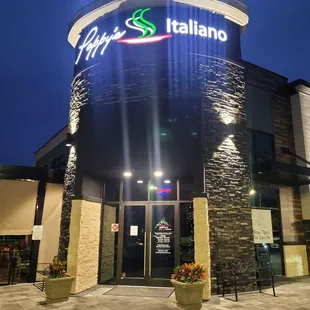 the front of the restaurant