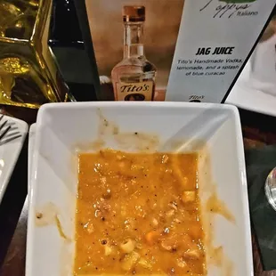 Pasta Fagioli with dinner after I ate half of it.