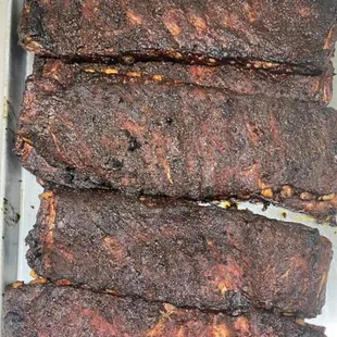 ribs on a baking sheet