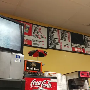 Menu board at Poppy’s Top Dog