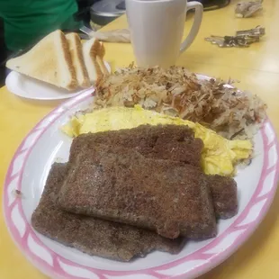 Scrapple and eggs