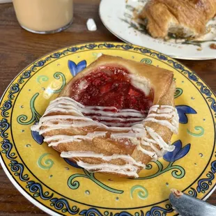 Strawberries and cream croissant