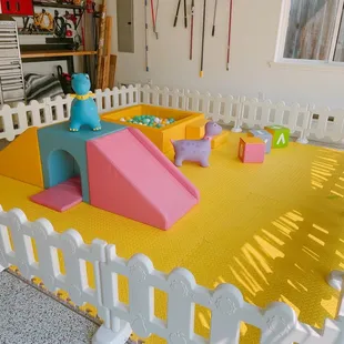 Gym set up in garage