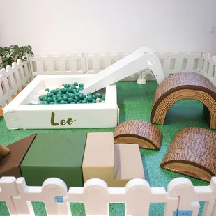 safari theme soft play with ball pit and slides