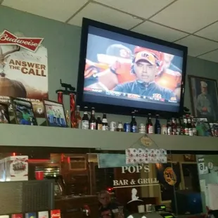 New big screen above the bar area....