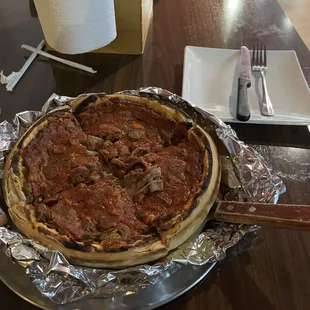 Burnt-red and sloppy looking