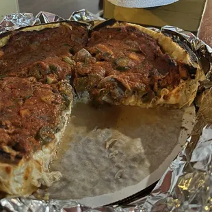 You can see liquid pooling in the middle