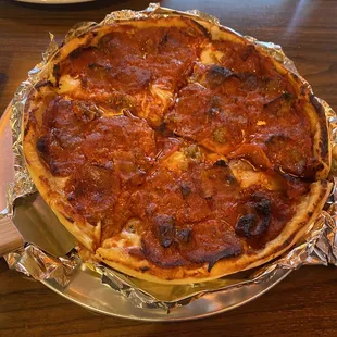 Chicago deep dish style.