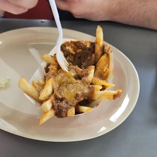 Small chili cheese fries, isn't even worth it.