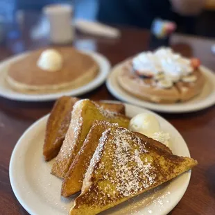 french toast and pancakes
