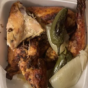 a close up of a container of food
