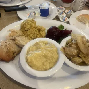 Turkey and dressing Sunday special with cabbage.