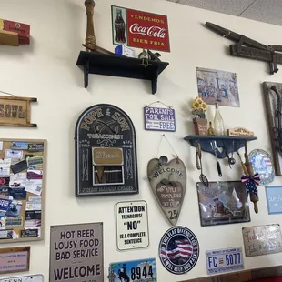 a variety of items on the wall