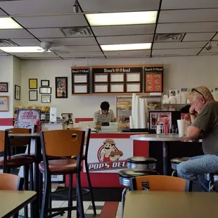 Interior of Pop&apos;s Deli