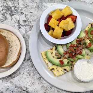 This is the Create Your Own Omelette with Bagel and Cream cheese.  Photo taken August 21, 2022.