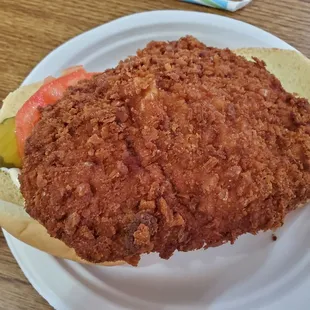 Breaded tenderloin sandwich
