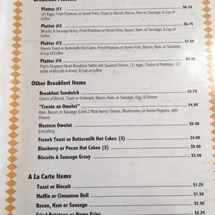menu