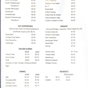 Page 2 menu