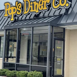 the front of the restaurant