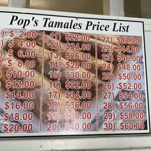 Prices with tax.  CASH ONLY!