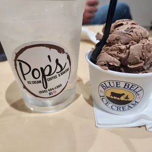 Kids Cup (quite a large amount of ice cream) in Chocolate PB Cup. Of course it's Bluebell!! Only the best!