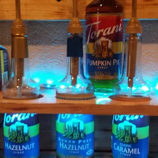 a variety of flavored beverages