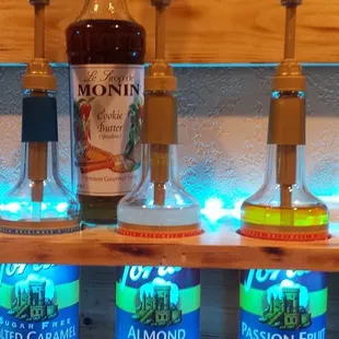 a variety of flavored beverages