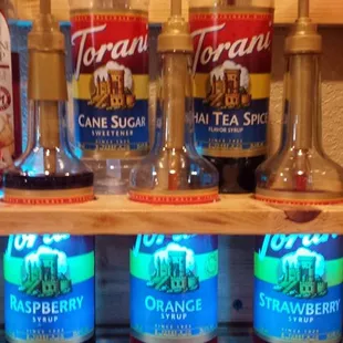 a variety of flavored beverages