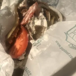 Gyro on Pita with Gyro Sauce!