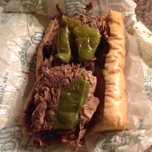 Italian beef &amp; sausage combo with sweet peppers!