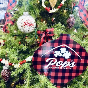 Homemade Pop's ornaments on our Pop's tree!