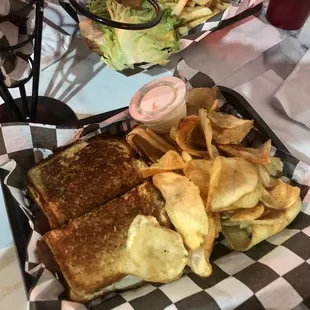 The Cuban Sandwich with homemade fries and Ranch Dressing