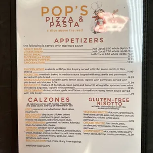 updated menu