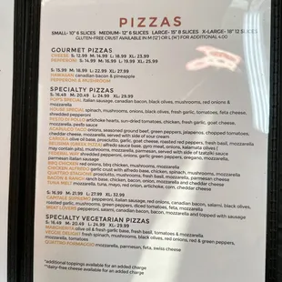 updated menu