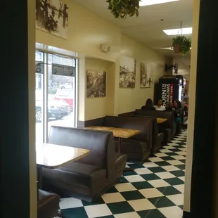 a view of the dining area