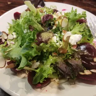 Special - beets salad with almonds, goat cheese, and pear vinaigrette