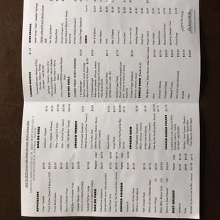 Menu for Pop&apos;s Place.