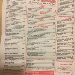 Pop&apos;s Menu &amp; specials Now that they deliver!