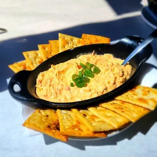 Pimento cheese with fire cracker