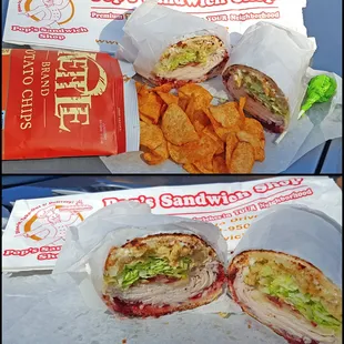 Pop&apos;s Sandwich Shop - $9.45 Free Bird on Dutch Crunch. Add another $0.97 for Dressing/Stuffing and a $0.99 small bag of chips...nice.