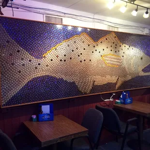 Beer bottle cap art