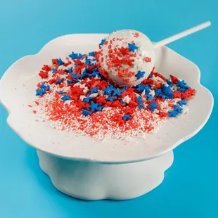 Firecracker Bomb Pop: Blue Raspberry CakePOP