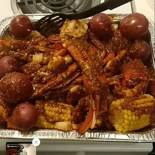 Delicious food crabs , BBQ