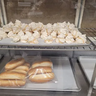 a display case of baked goods