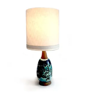 MCM Ceramic Blue Table Lamp