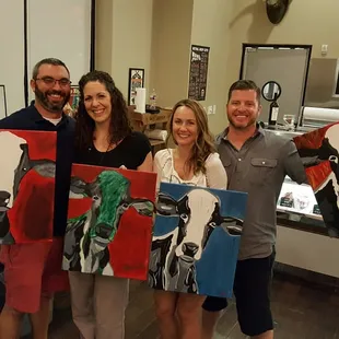 Happy popup paint party artists